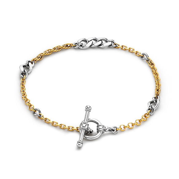 プラチナ/K18イエローゴールド ブレスレット 18cm