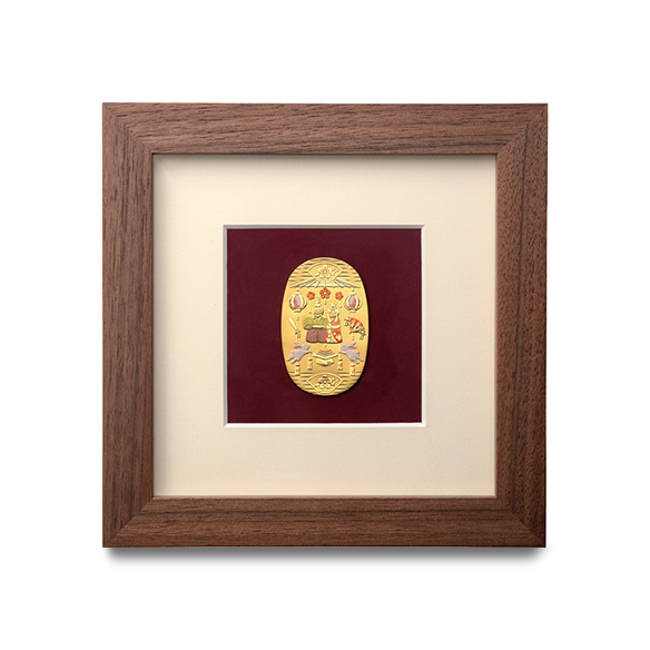 純金彩色小判額 「桃の節句」