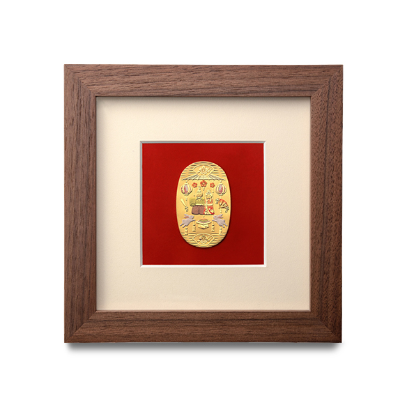 純金彩色小判額 「桃の節句」