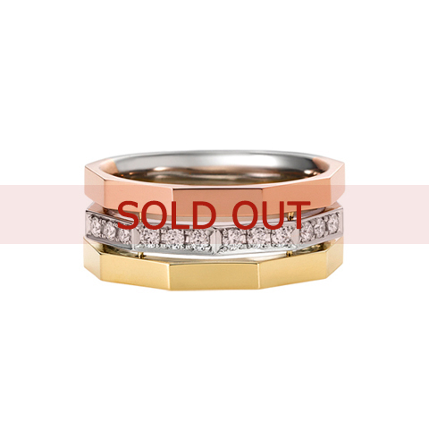 【SOLD OUT】■〔ギンザクロスオーバー〕スリーカラー ダイヤモンド リング（13号）〔11・12・14・15号は有料サイズ合わせが可能〕