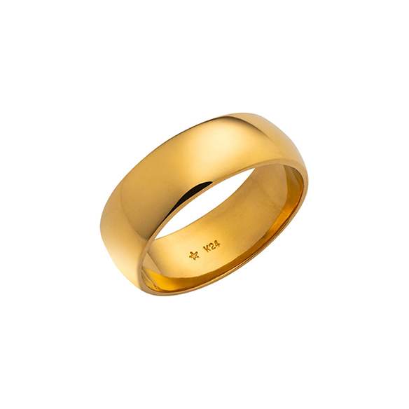 純金 平甲丸リング （幅約7mm） | 高品質 金・プラチナ