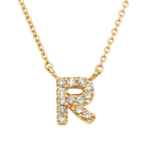 K18イエローゴールド ダイヤモンド イニシャルペンダントR | 高品質 金