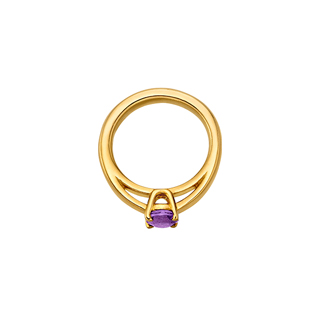 純金 誕生石ベビーリングペンダントトップ（2月の誕生石：アメシスト）