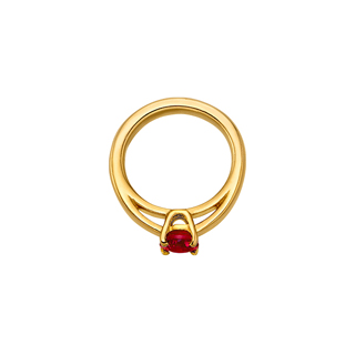 純金 誕生石ベビーリングペンダントトップ（7月の誕生石：ルビー）