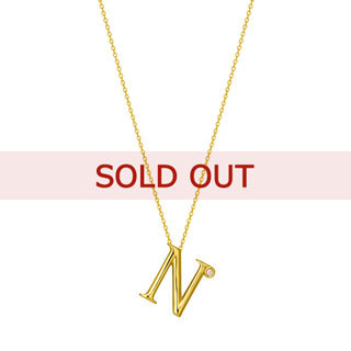 ペイジサージソン　イニシャル「N」ゴールドペンダントネックレス イニシャル ネックレス PLUSTER K10 イニシャルペンダント j