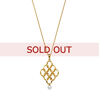 【SOLD OUT】■K18イエローゴールド アコヤ真珠 ペンダント