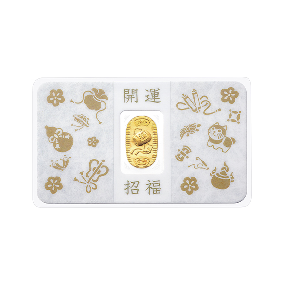 純金 小判カード 招福小槌 1g