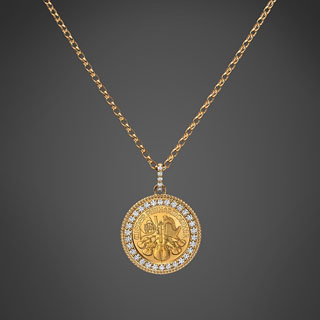 【数量限定 150個】ウィーン金貨ハーモニー1/25オンス ダイヤモンド ペンダント