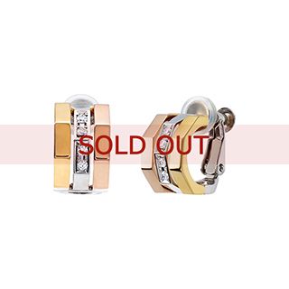【SOLD OUT】■《1点限り》〔ギンザクロスオーバー〕スリーカラー ダイヤモンド イヤリング