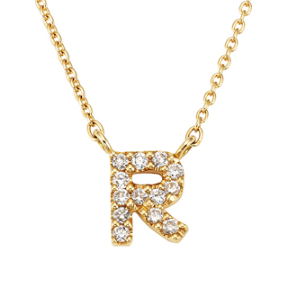 K18イエローゴールド ダイヤモンド イニシャルペンダントR | 高品質 金 