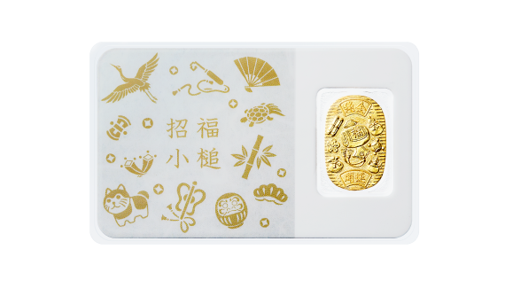 ★ 純金 小判カード 招福小槌 3g