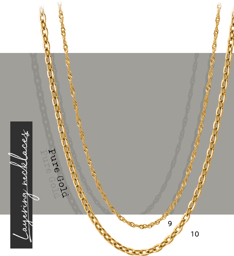 Layering necklaces　Pure Gold
