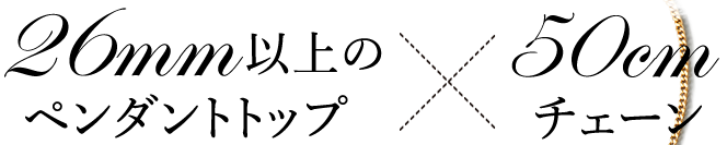 26mm以上のペンダントトップ×50cmチェーン