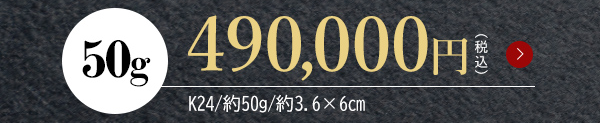 50g 490,000円（税込）K24/約50g/約3.6×6cm