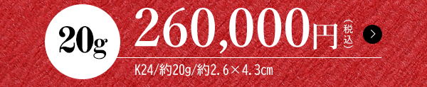 20g 260,000円（税込）K24/約20g/約2.6×4.3cm