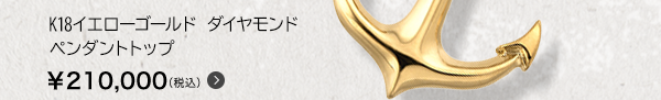 K18イエローゴールド ダイヤモンド ペンダントトップ ￥210,000（税込）